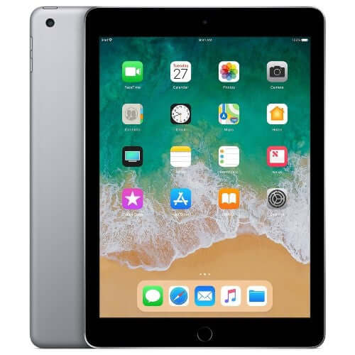 apple-ipad-6th-generation-wifi-32gb-in-space-grey-showing-home-screen-and-apps
