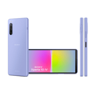 Sony Xperia 10 mark 4 128GB 6GB Ram Lavender smartphone in lavender color, showcasing front and back view.