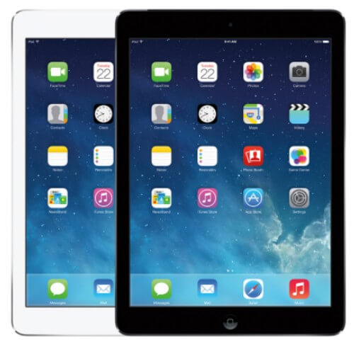 apple-ipad-air-displayed-in-black-and-white-with-various-app-icons-on-the-screen